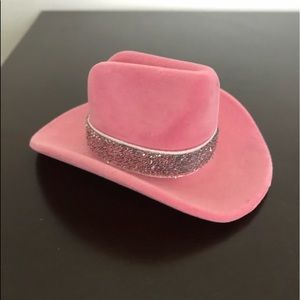 Pink and silver cowboy hat jewelry gift box